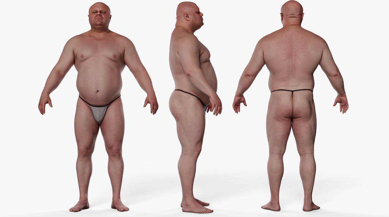 Male 3D body model 